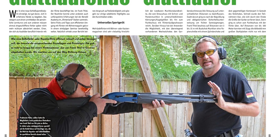 In der Fachzeitschrift „caliber“ (1/2020) präsentierte sich der Schießplatzbetreiber von „Baltic Shooters“ Frank Thiel (rechts). 