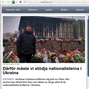 Der schwedische Neonazi Andreas Carlsson posierte in Kiew (Ukraine). Der schwedische Neonazi Andreas Carlsson posierte in Kiew (Ukraine).