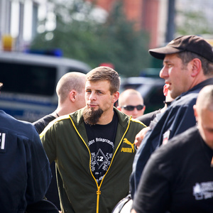 Sebastian Dahl bei einer Neonazi- Demonstration am 11. September 2011 in Berlin. Sebastian Dahl bei einer Neonazi- Demonstration am 11. September 2011 in Berlin.